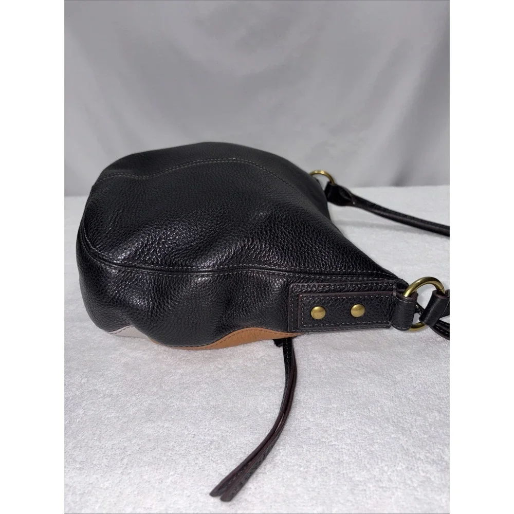 Fossil Molly Pebbled Leather Shoulder Bag Patchwork Hobo Purse